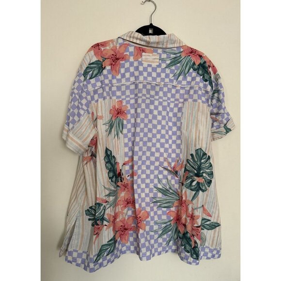 Free People We The Free Retro Tropical Sunset Combo Button Down Shirt Size large - Picture 2 of 8